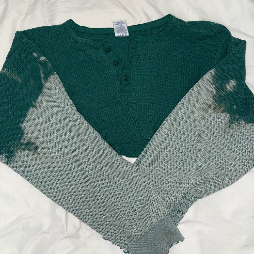 Reworked vintage Long Sleeve Henley Top